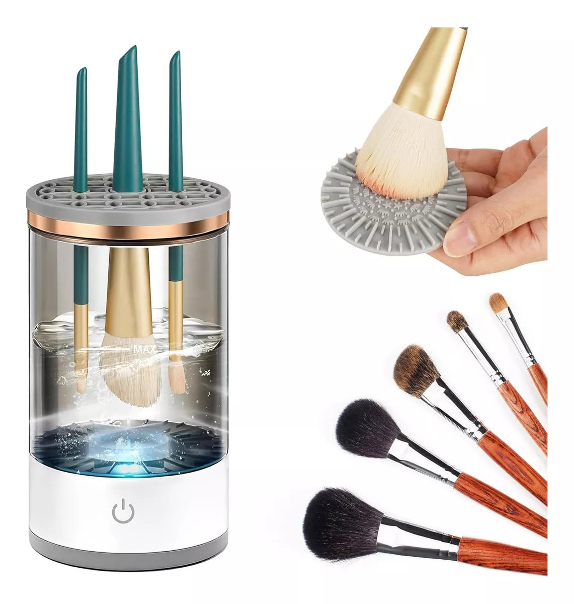 Limpiador Eléctrico de Brochas de Maquillaje Glow Cleam