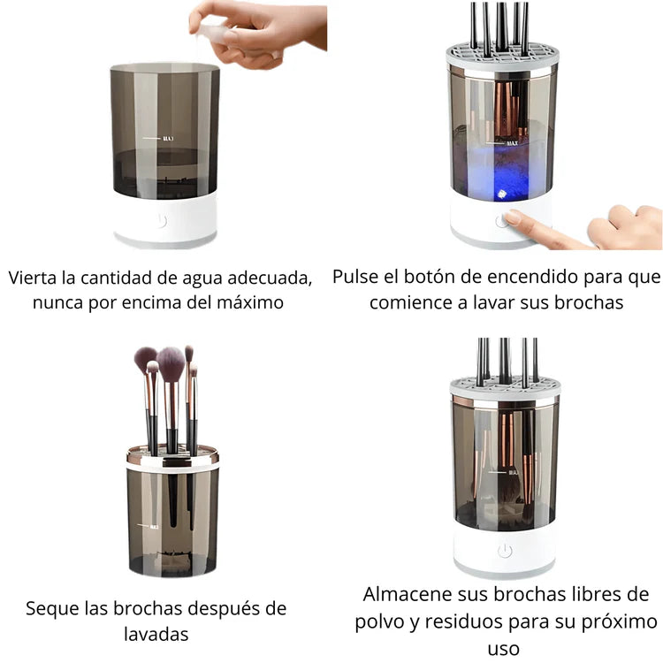 Limpiador Eléctrico de Brochas de Maquillaje Glow Cleam